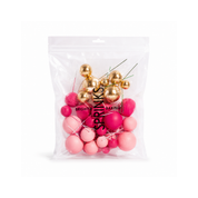 Pretty In Pink Foam Ball Toppers 32 piece
