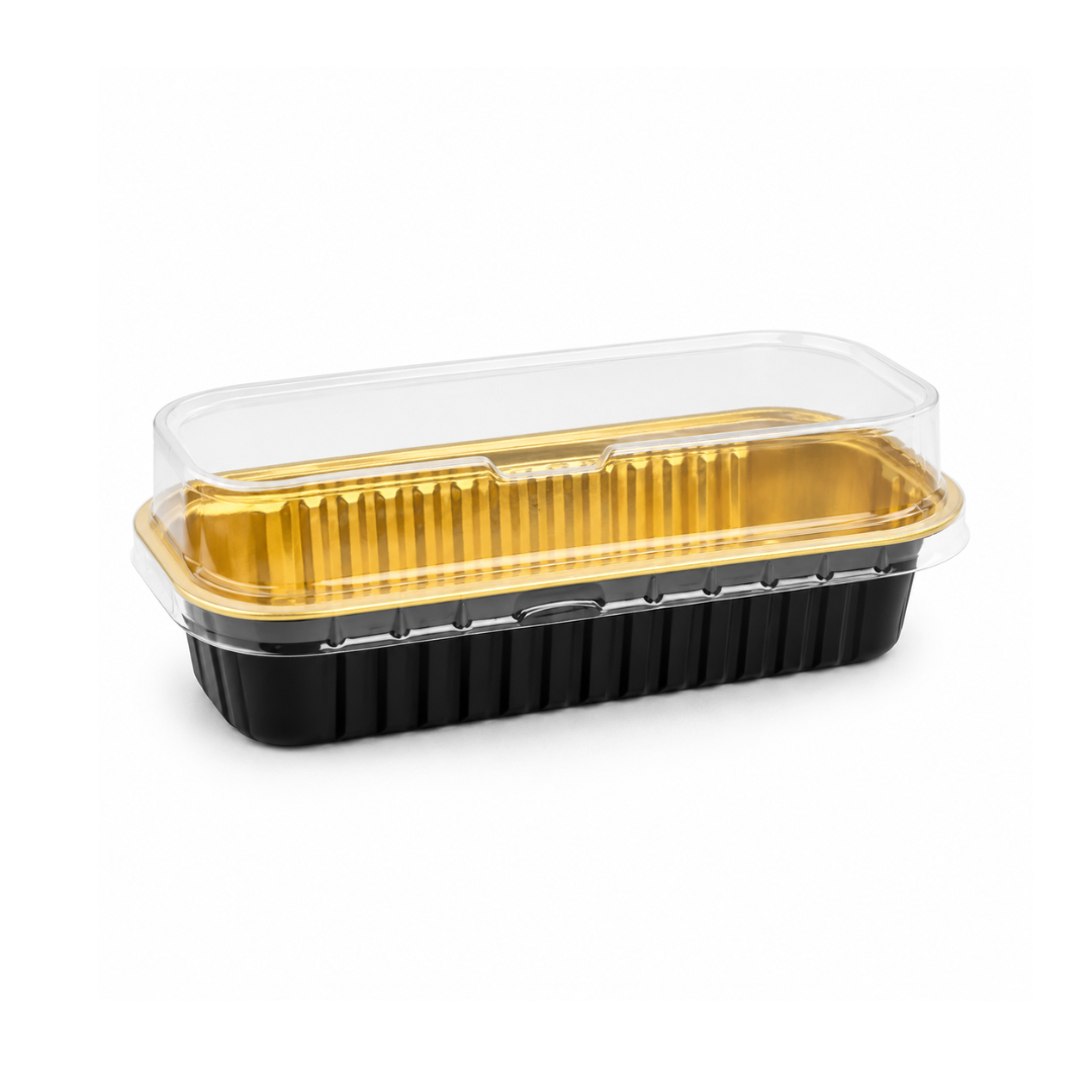 Black Gold Round Baking Cup With Lid 10 Pack