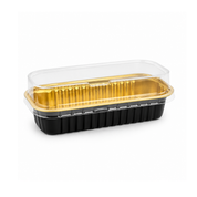 Black Gold Round Baking Cup With Lid 10 Pack