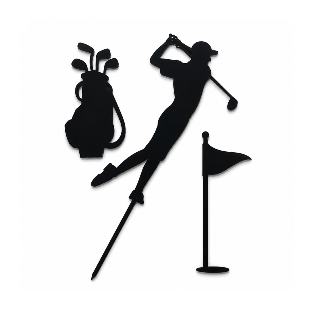 Golf Set Black Acrylic Topper