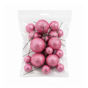 Pink Glitter Foam Ball Topper 20 Pack