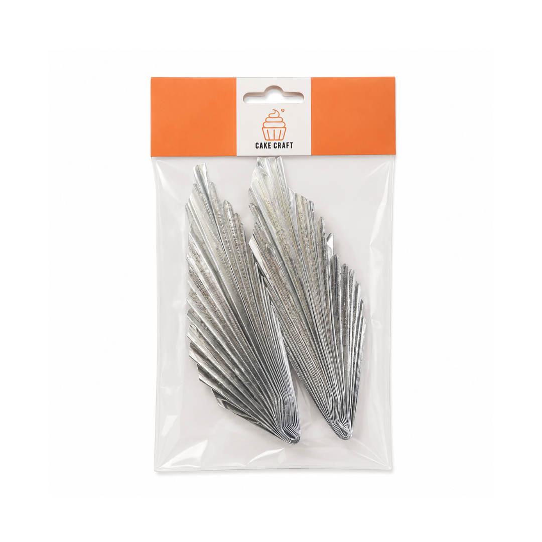 Metallic Silver Fan Topper Set 2 Piece