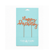 HAPPY BIRTHDAY ROSE GOLD Metal Cake Topper