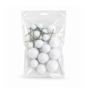 Glitter White Foam Ball Topper 20 Pack
