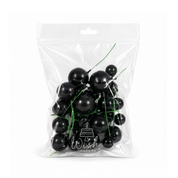 Shiny Black Foam Ball Topper 20 Pack