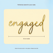engaged Gold Acrylic Cake Fropper