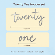 twenty one Silver Acrylic Cake Fropper