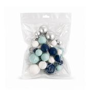 Blue, White & Silver Foam Ball Topper 32 Pack