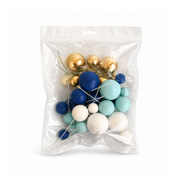 Blue, White & Gold Foam Ball Topper 32 Pack