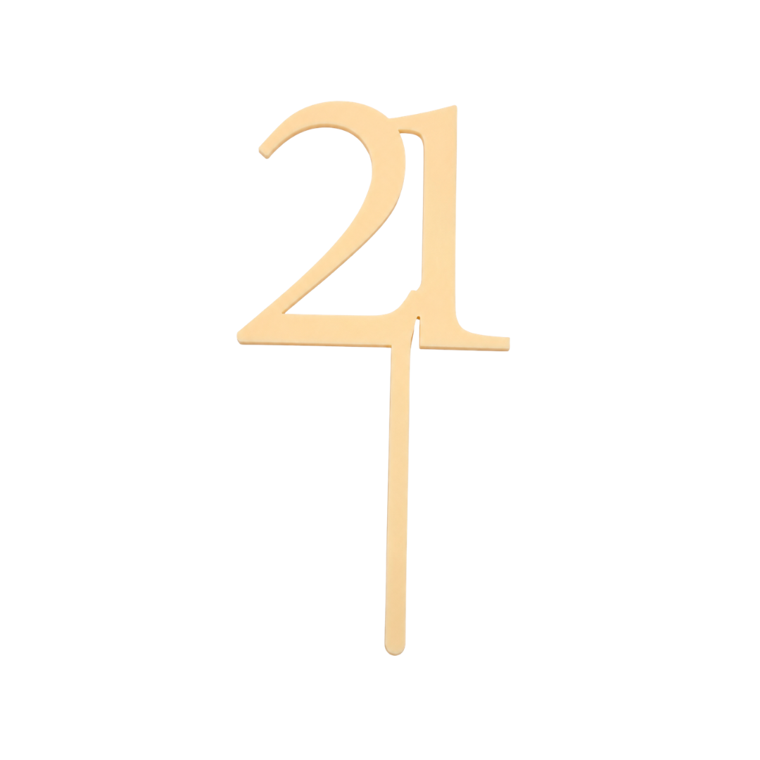 21 Cream Acrylic Cake Topper