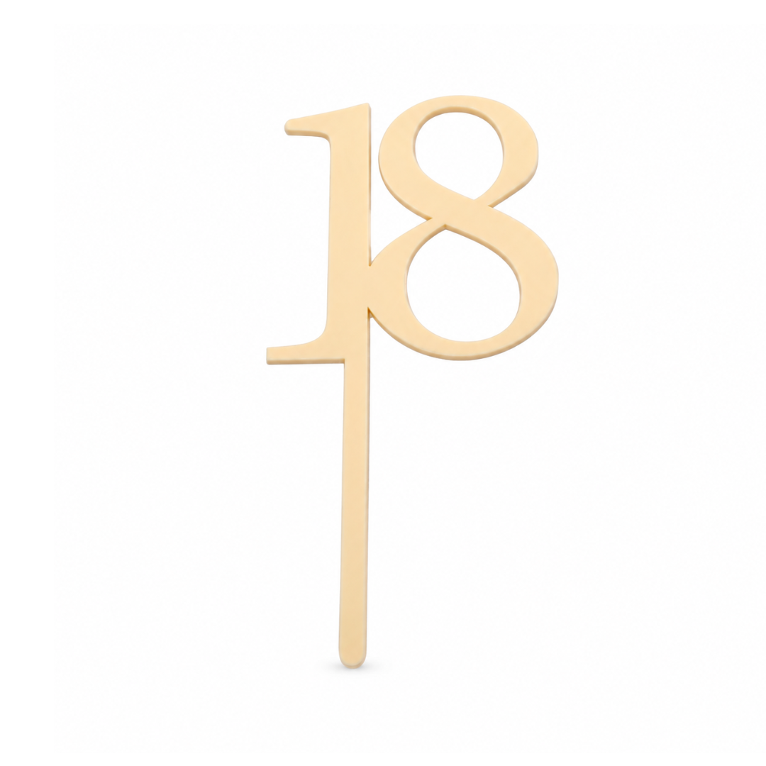 18 Cream Acrylic Cake Topper