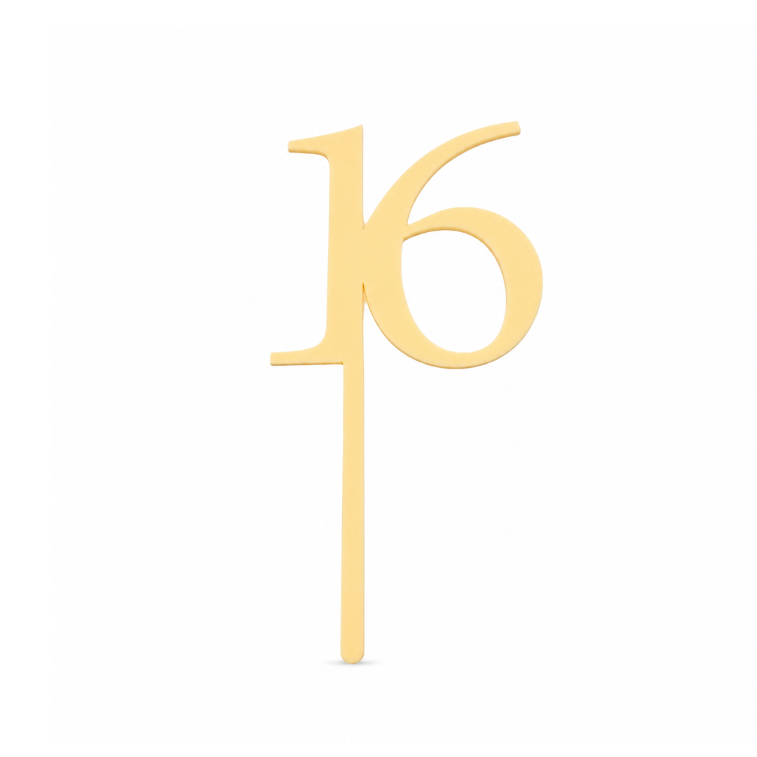 16 Cream Acrylic Cake Topper