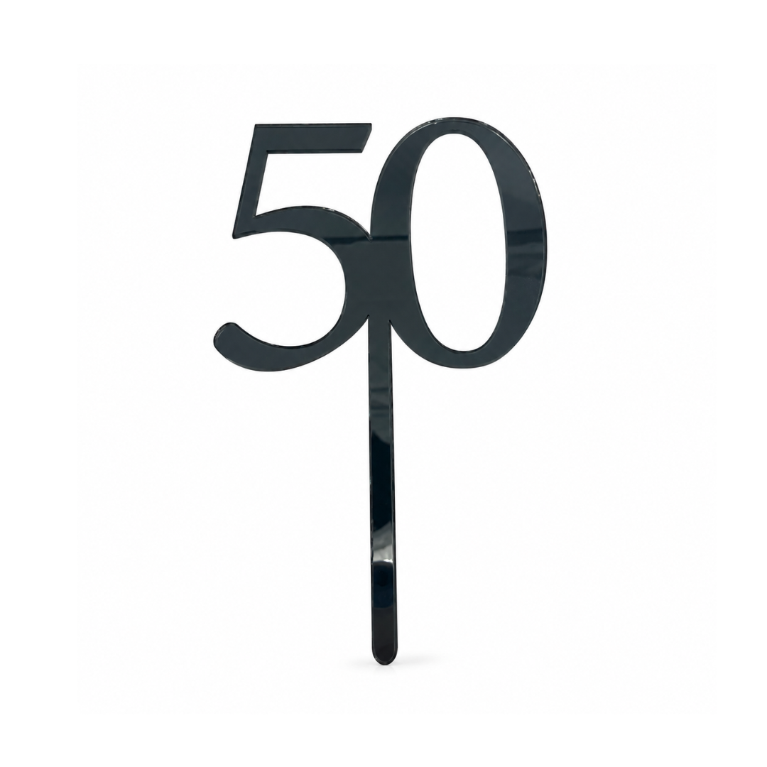 50 Chrome Mirror Acrylic Cake Topper