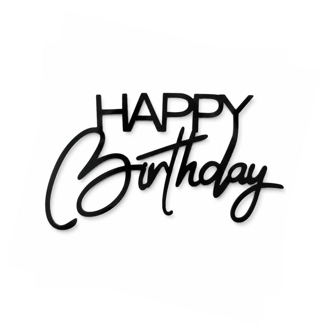 Happy Birthday Thin Black Cake Fropper
