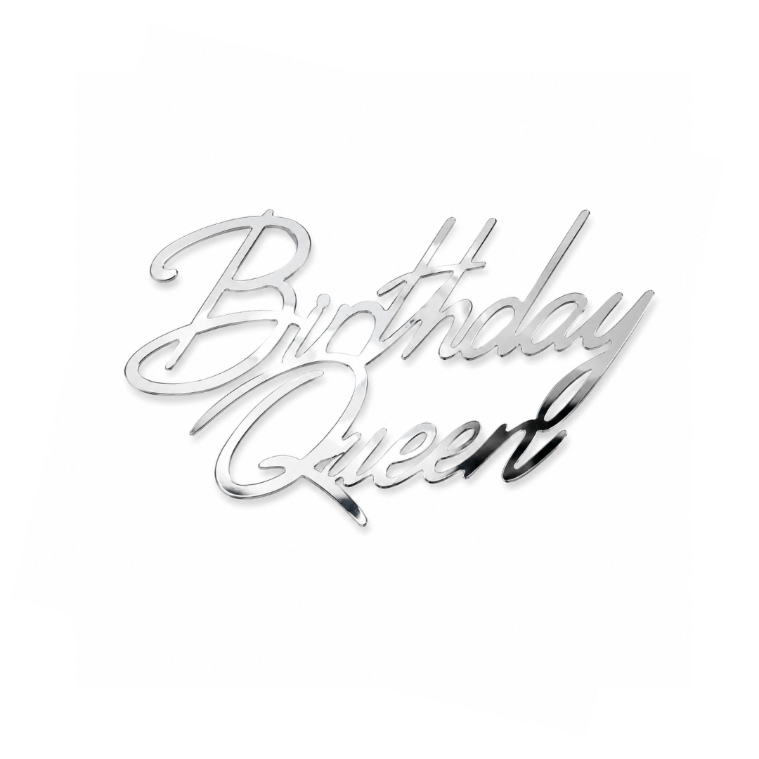 Birthday Queen Thin Silver Cake Fropper