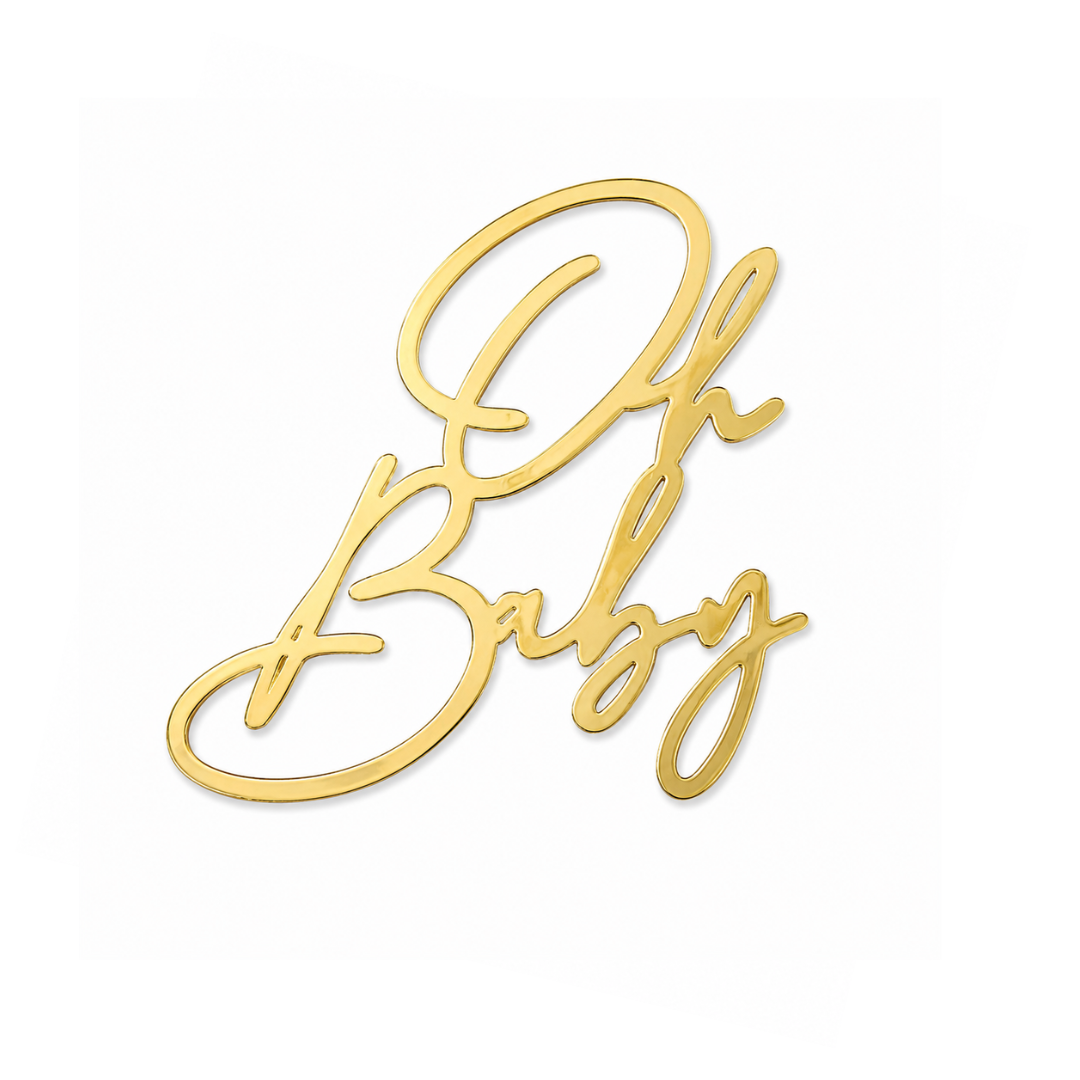Oh Baby Gold Acrylic Cake Fropper