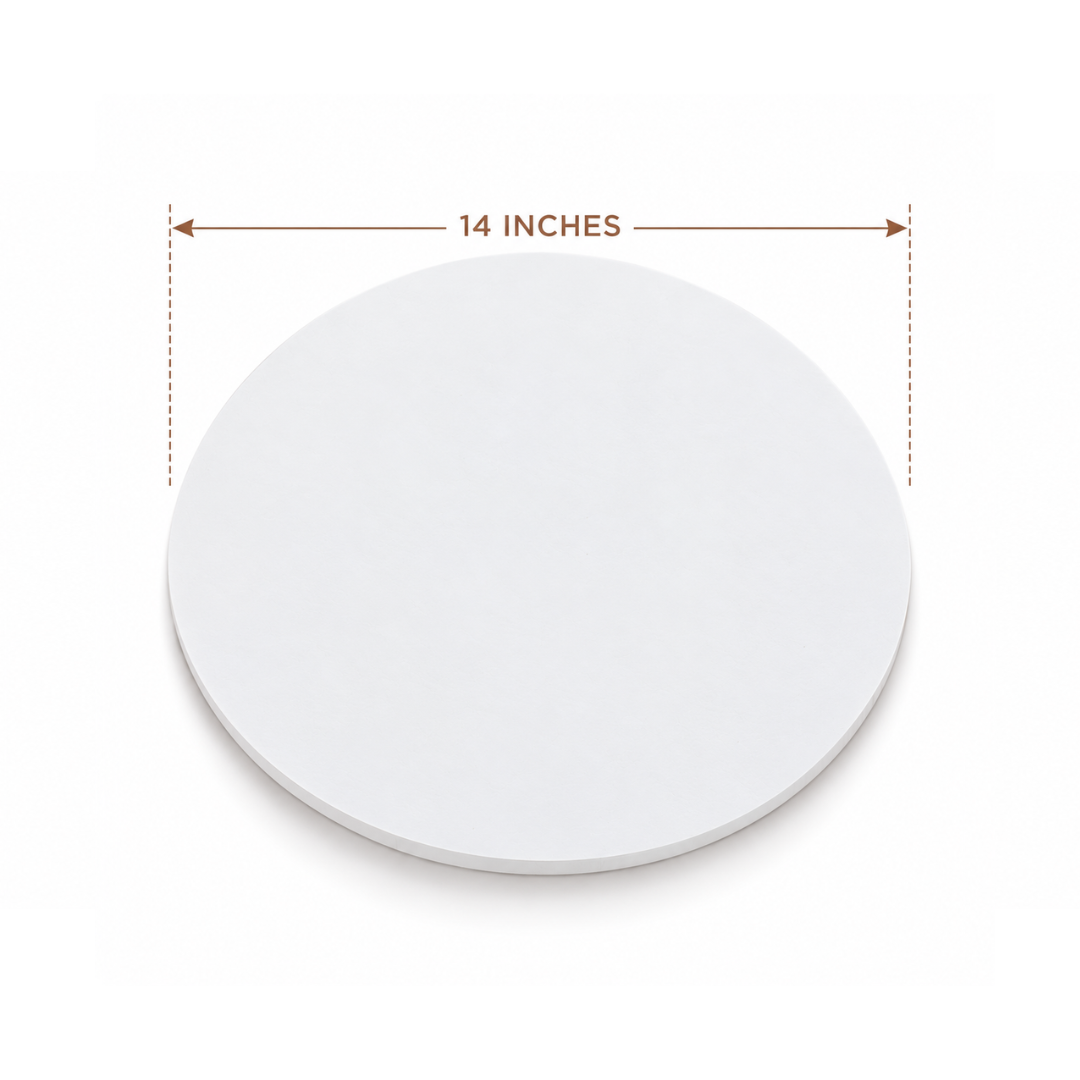 ROUND 14 INCH WHITE MDF BOARD