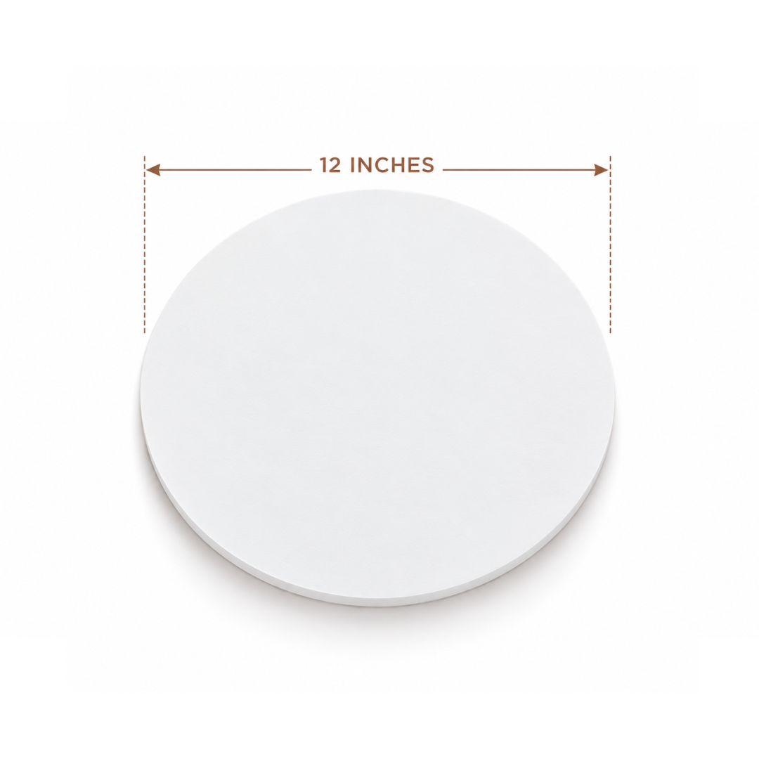 ROUND 12 INCH WHITE MDF BOARD