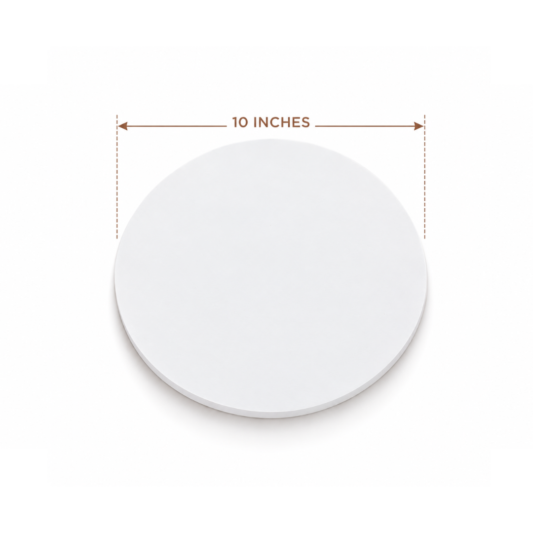 ROUND 10 INCH WHITE MDF BOARD