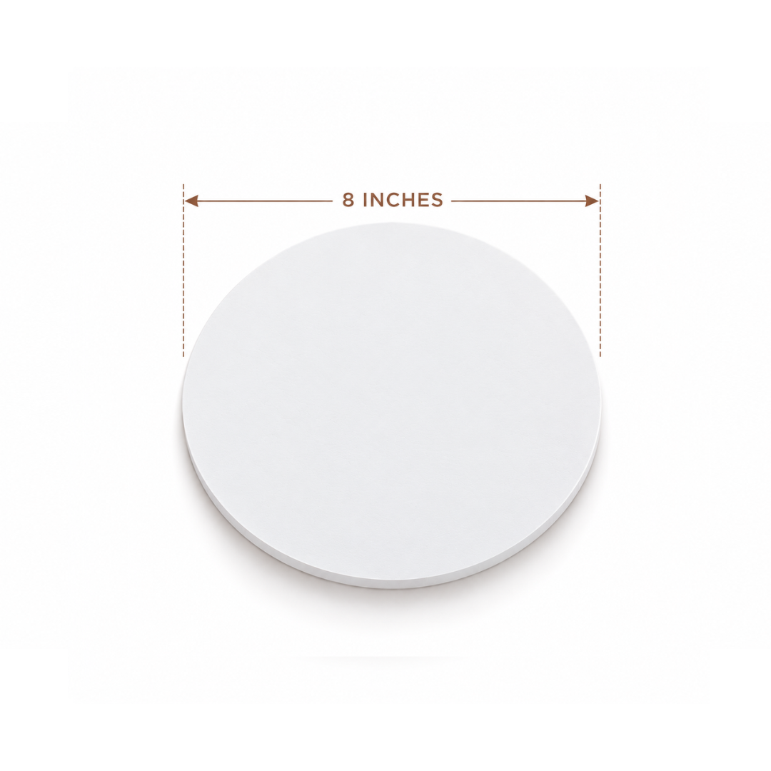 ROUND 8 INCH WHITE MDF BOARD