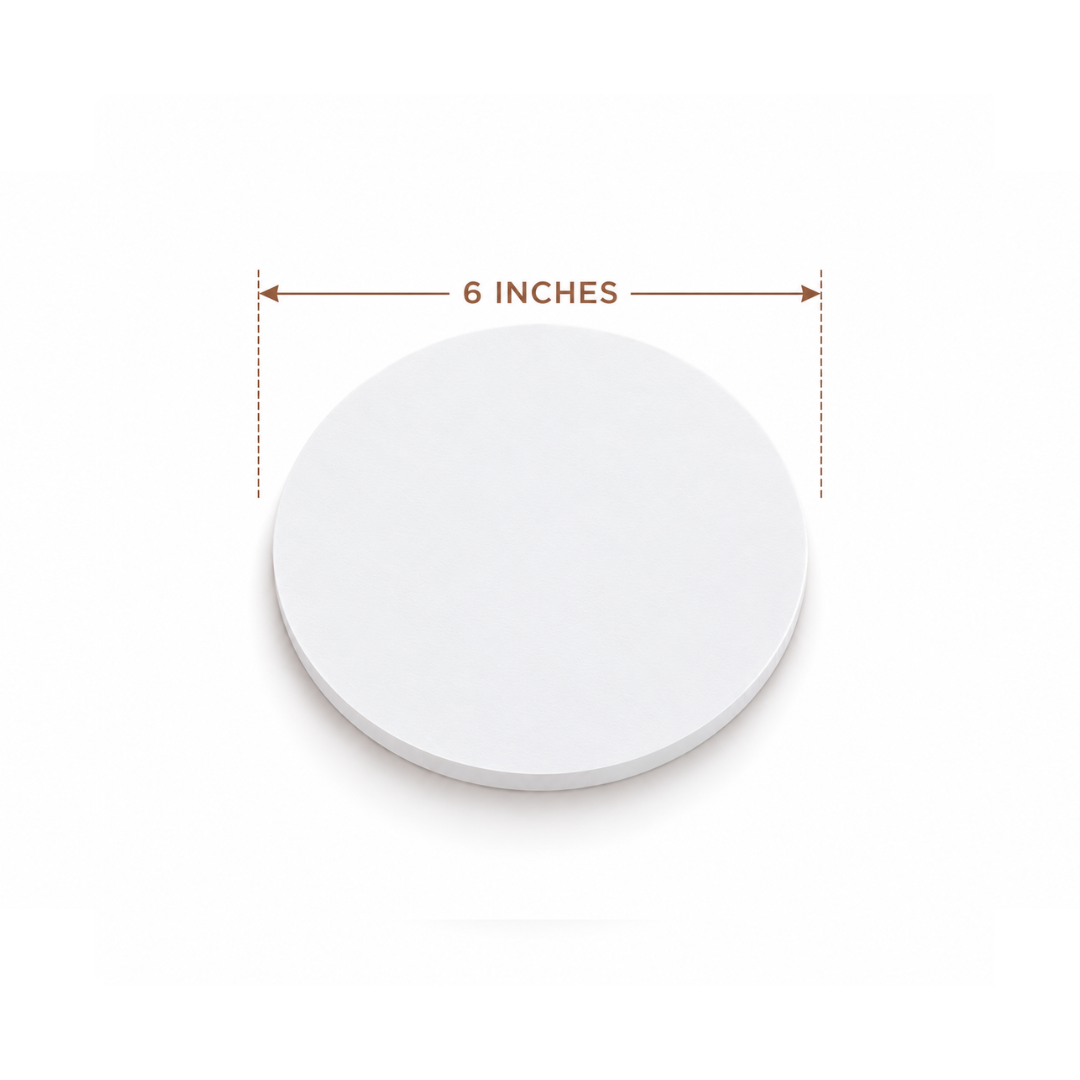ROUND 6 INCH WHITE MDF BOARD