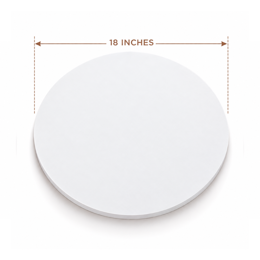 ROUND 18 INCH WHITE MDF BOARD