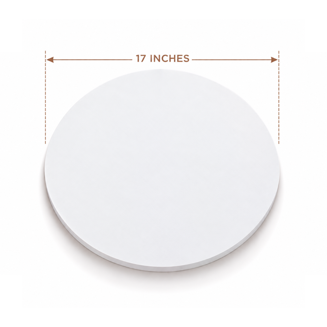 ROUND 17 INCH WHITE MDF BOARD