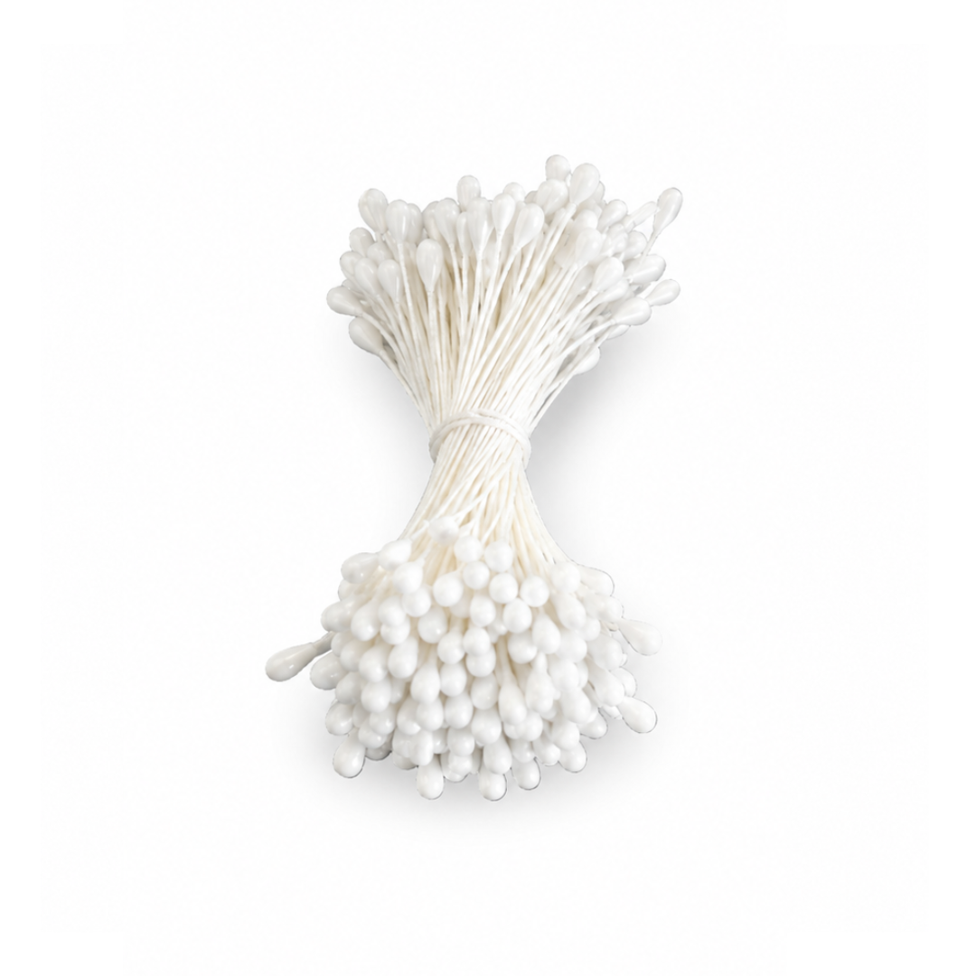 Stamens Pearl White Small Round