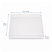 Biscuit Box with Clear Lid - 15.5cmx15.5cmx3cm