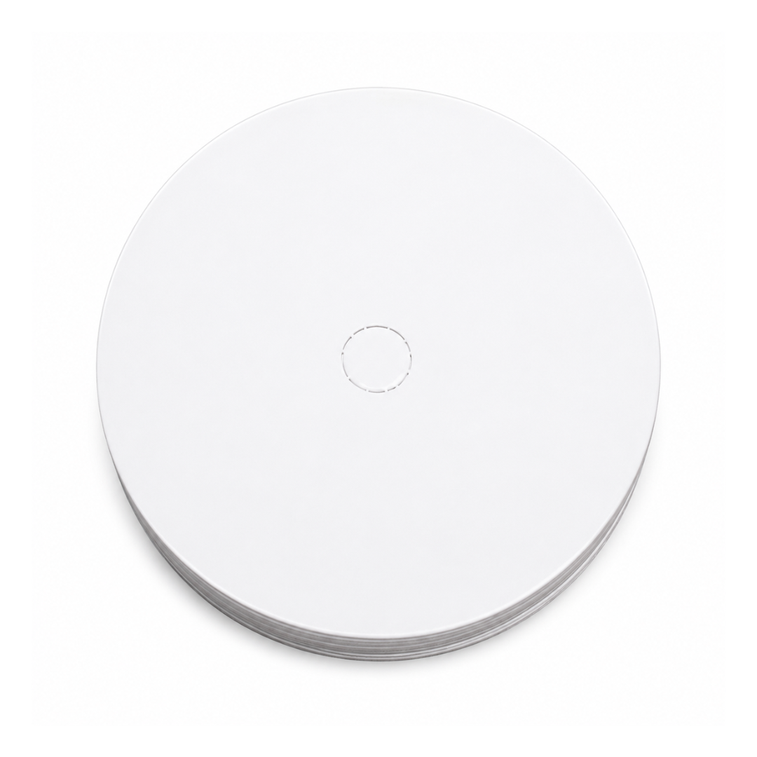 Round 7 Inch White Centre Hole Perforation Board 10 Pack