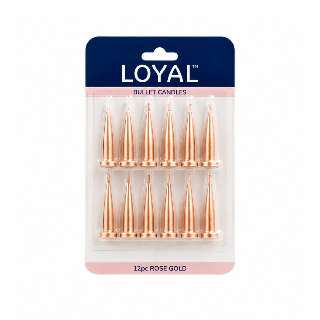 Bullet Candle Metallic Rose Gold (12pc)