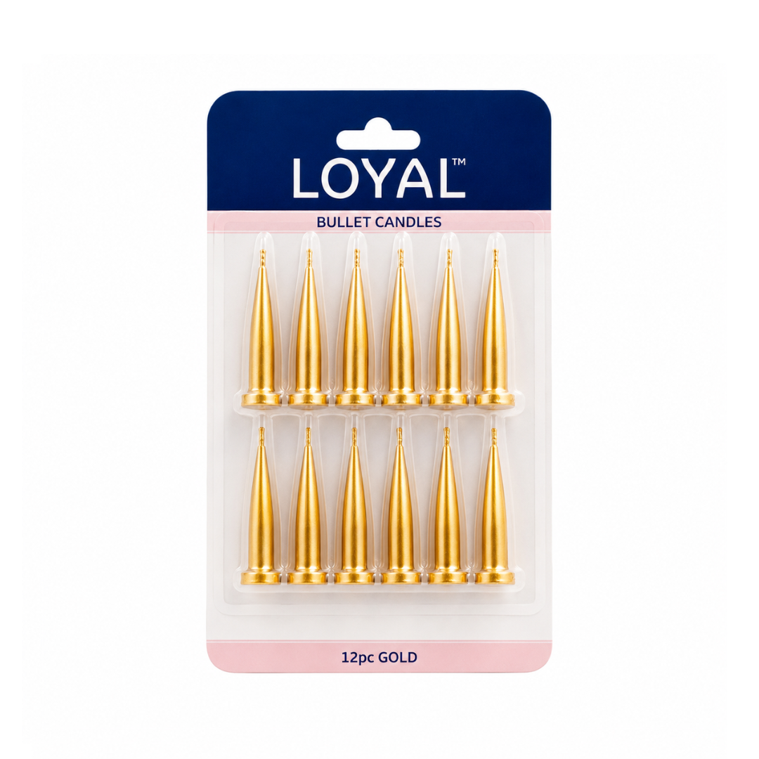 Bullet Candle Metallic Gold (12pc)