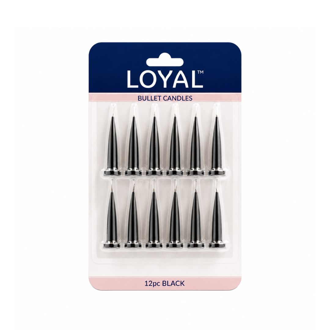 Bullet Candle Black (12pc)