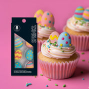 Colourful Easter Eggs Icing Decorations 8 pieces