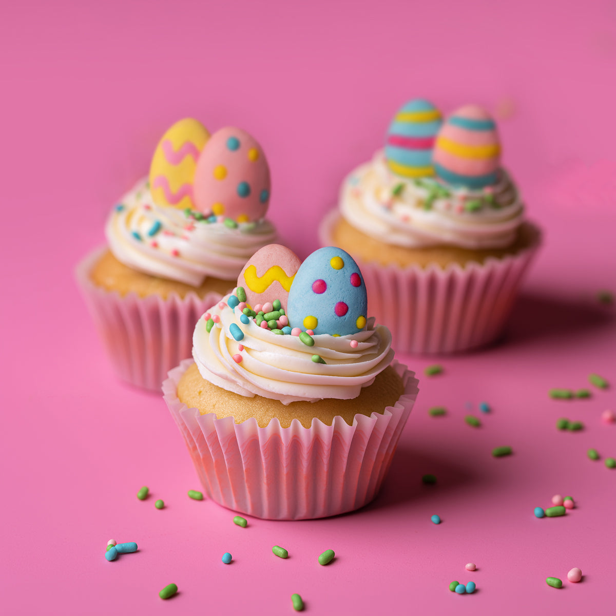 Colourful Easter Eggs Icing Decorations 8 pieces