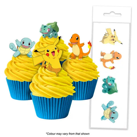 POKEMON Edible Wafer Cupcake Toppers 16 PIECE
