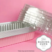 Light Pink Rectangle Baking Cup With Lid 10 Pack