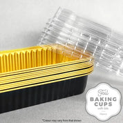 Black Gold Round Baking Cup With Lid 10 Pack