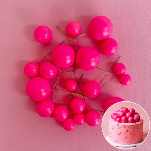 HOT PINK FOAM BALL TOPPER 20 PACK