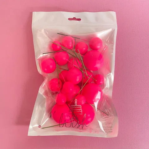 HOT PINK FOAM BALL TOPPER 20 PACK