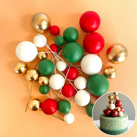 Gold Christmas Foam Ball Topper 32 Pack