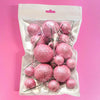 PINK GLITTER FOAM BALL TOPPER 20 PACK