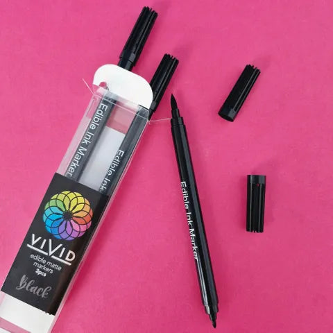 Vivid Matt Black Edible Markers 3 Pack
