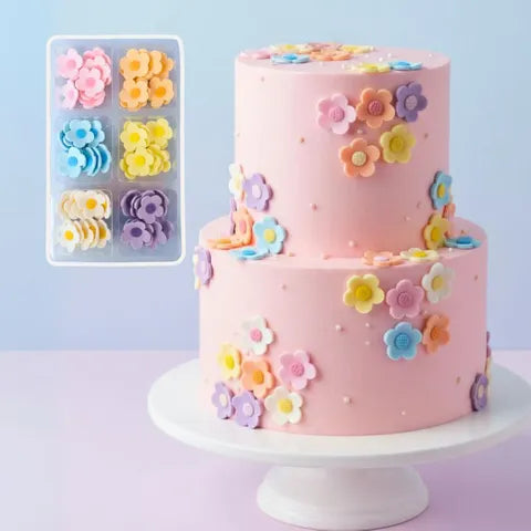 Sugar Decorations Small Assorted Blossom 60 Piece