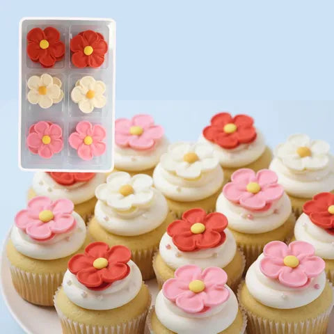 Sugar Decorations 5 PETAL FLOWERS LG 12 PIECE
