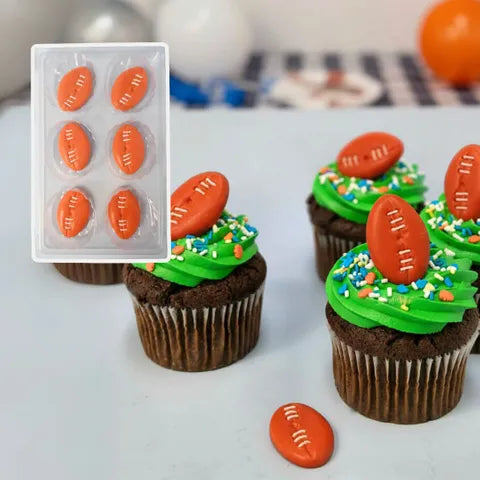 Sugar Decorations Football 6 Piece
