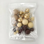 Brown, Cream, Gold Deco Foam Ball Topper Set 32pce