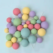 Pastel Rainbow Deco Foam Ball Topper 32pce