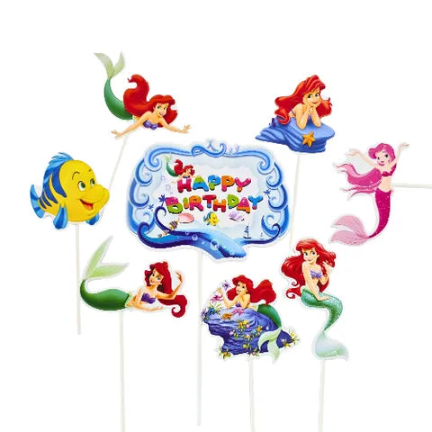 Ariel Mermaid Topper Set 8 pce