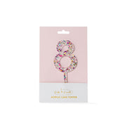 Rainbow Glitter 8 Cake Topper
